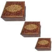 EcoNucleax Set of Three - Elegant Wooden Jewelry Box – Handcrafted Design for Jewelry, Valuables, Keepsakes - Versatile and Stylish Organizer for Home or Office or Gifting Dkb019
