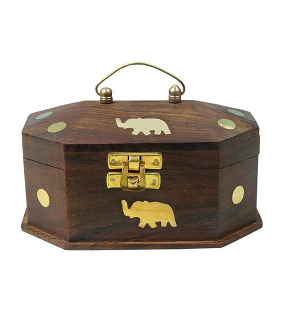 EcoNucleax Elegant Wooden Vanity Box – Handcrafted Design for Jewelry, Keepsakes - Versatile and Stylish Organizer for Home or Office – for Any Occasion, Durable and Timeless Dkz6137