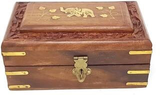 EcoNucleax Wooden Jewellery Box - 6 inch x 5 inch x 4 inch – Handcrafted Design for Jewelry, Keepsakes - Versatile and Stylish Organizer for Home or Office – for Any Occasion, Durable and Timeless
