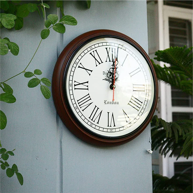Hidden Camera Wooden Wall Clock