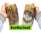 Viking Nordic Tankard Drinking Mug - Medieval Beer Stein  Genuine Ox Horn  Tree Of Life