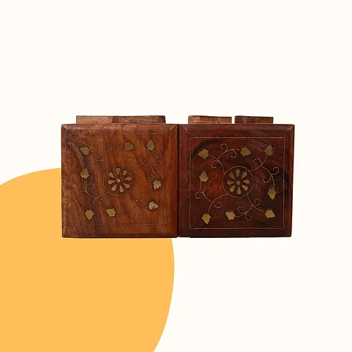 EcoNucleax Elegant Wooden Storage Box – Handcrafted Design for Jewelry, Keepsakes - Versatile and Stylish Organizer for Home or Office – for Any Occasion, Durable and Timeless Dkz174