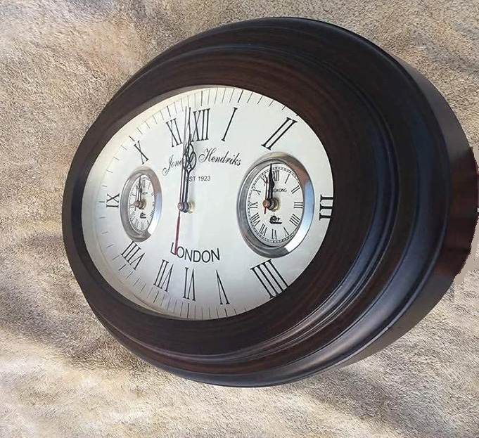 EcoNucleaX Oval Wooden Wall Clock - 17"