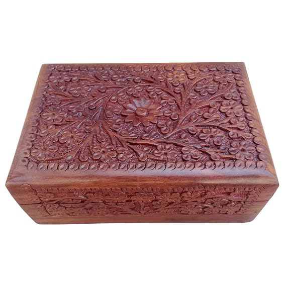 EcoNucleax Elegant Wooden Storage Box – Handcrafted Design for Jewelry, Keepsakes - Versatile and Stylish Organizer for Home or Office – for Any Occasion, Durable and Timeless Dkz6296