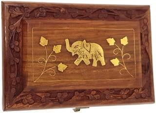 EcoNucleax Wooden Jewellery Box - 6 inch x 5 inch x 4 inch – Handcrafted Design for Jewelry, Keepsakes - Versatile and Stylish Organizer for Home or Office – for Any Occasion, Durable and Timeless