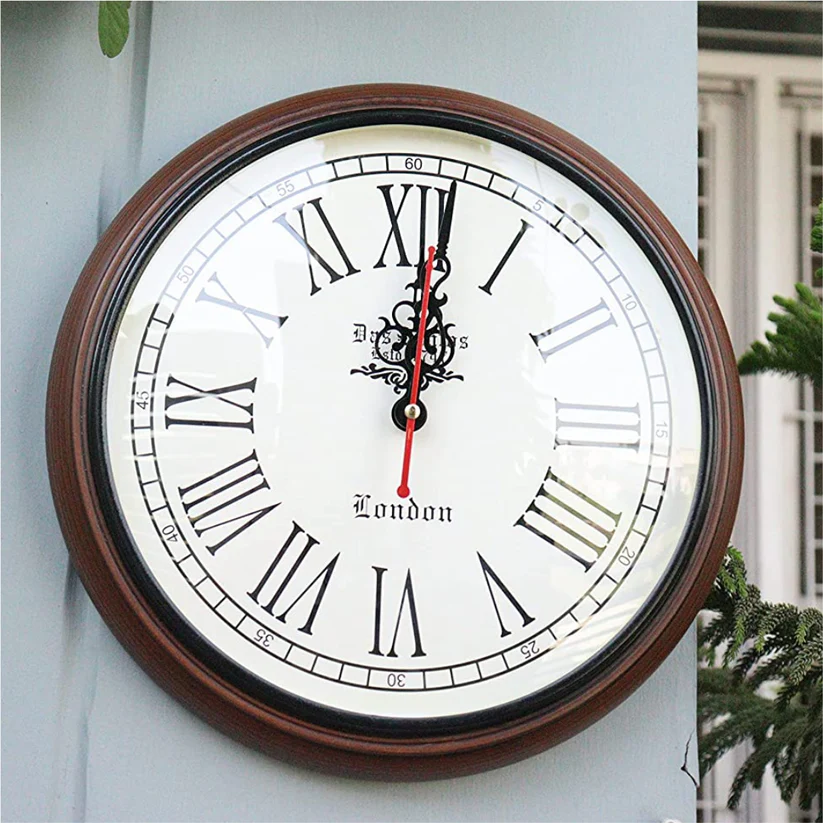 EcoNucleaX Das Santos Wooden Wall Clock - 12" | Elegant Round Wall Clock for Modern and Traditional Decor