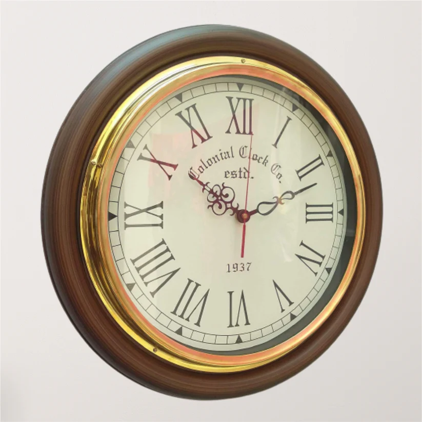 EcoNucleaX Colonial Wooden Wall Clock 12 Inch