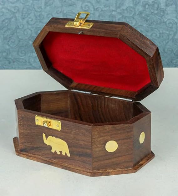 EcoNucleax Elegant Wooden Vanity Box – Handcrafted Design for Jewelry, Keepsakes - Versatile and Stylish Organizer for Home or Office – for Any Occasion, Durable and Timeless Dkz6137