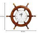 EcoNucleax Premium Rosewood and Ship Wheel Clock | Pirate's Gift | Beach Home Decor (36 Inches Outer, 16 inch Dial)