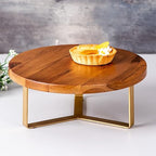 EcoNucleaX Wooden Dessert & Cake Stool (12 inch Dia & 4.5 inch height)