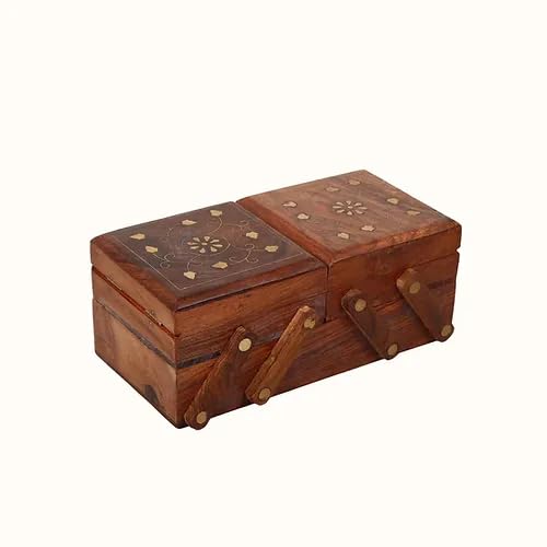 EcoNucleax Elegant Wooden Storage Box – Handcrafted Design for Jewelry, Keepsakes - Versatile and Stylish Organizer for Home or Office – for Any Occasion, Durable and Timeless Dkz174