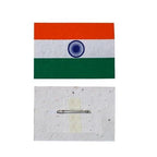 (Pack of Hundred) TRI-COLOUR PLANTABLE Badge- indian Flag Colour MADE OF SEED Paper (indian flag color Printed Plantable BADGE)| Rectangle shape