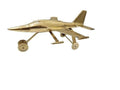 Decorative Brass Aircraft Model, Vintage Style Fighter Jet Showpiece, Gold-Toned Metal Collectible