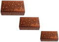 EcoNucleax Set of Three - Elegant Wooden Jewelry Box – Handcrafted Design for Jewelry, Keepsakes - Versatile and Stylish Organizer for Home or Office or Gifting Dkb003