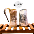 Engraved Santa Claus Drinking Horn Mug - Viking