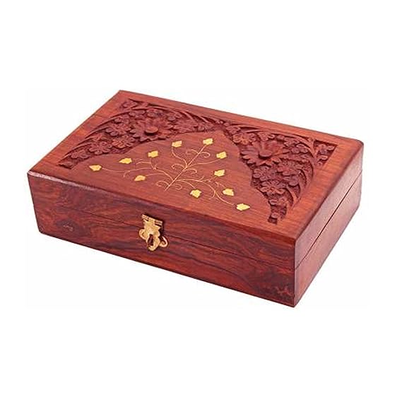EcoNucleax Elegant Wooden Storage Box – Handcrafted Design for Jewelry, Keepsakes - Versatile and Stylish Organizer for Home or Office – for Any Occasion, Durable and Timeless Dkz701