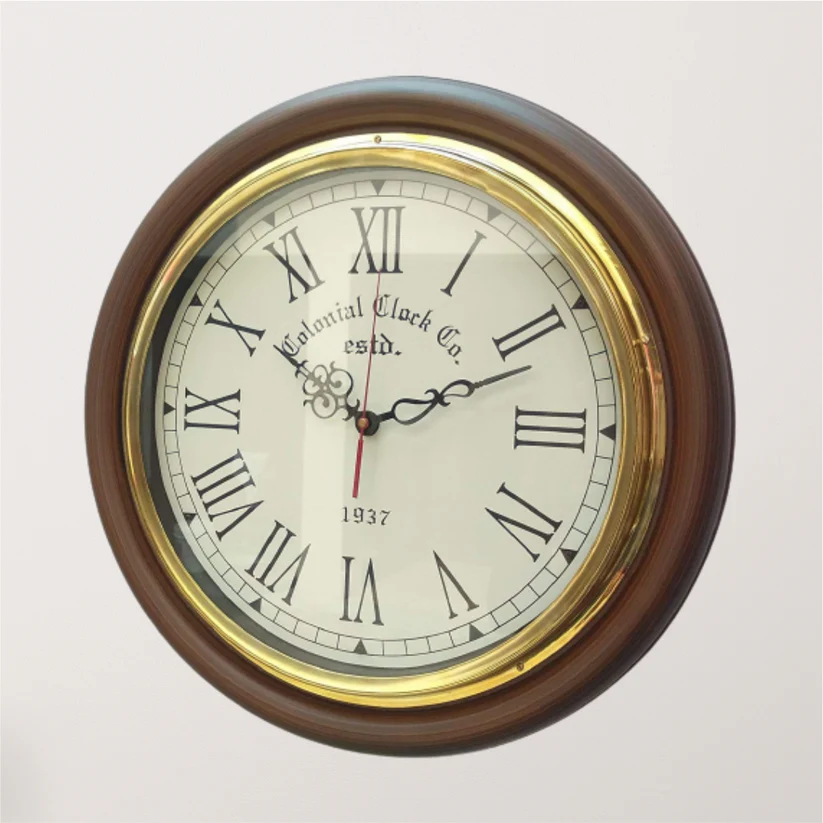 EcoNucleaX Colonial Wooden Wall Clock 12 Inch