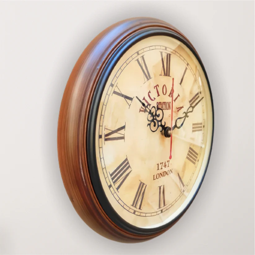 EcoNucleaX Victoria Wooden Wall Clock 10 Inch