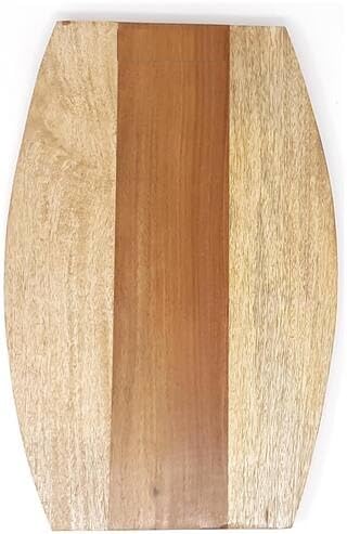Wooden Chopping Board, Sheesham and Pine Wood, 38x25x2.5 cm, Kitchen Cutting Board with Curved Edges