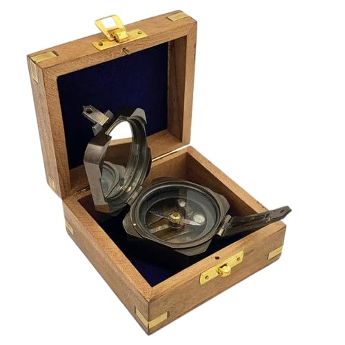 Brass Brunton Pocket Compass | Classic Navigation Tool, Durable Design for Adventurers and Collectors | Elegant Gift for Outdoor Enthusiasts and History Buffs | Ideal for Camping and Hiking