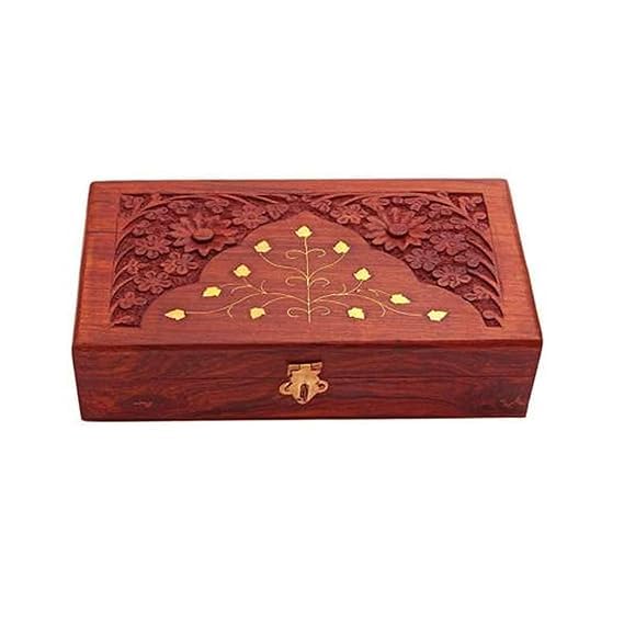 EcoNucleax Elegant Wooden Storage Box – Handcrafted Design for Jewelry, Keepsakes - Versatile and Stylish Organizer for Home or Office – for Any Occasion, Durable and Timeless Dkz701.