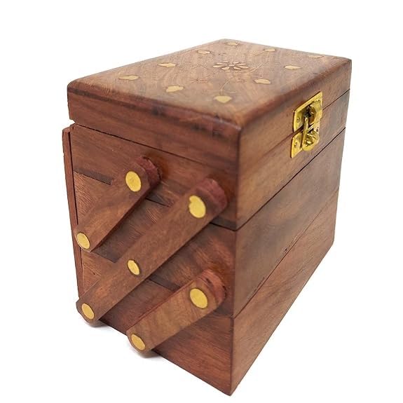 EcoNucleax Elegant Wooden Storage Box – Handcrafted Design for Jewelry, Keepsakes - Versatile and Stylish Organizer for Home or Office – for Any Occasion, Durable and Timeless Dkz6479