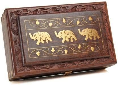 EcoNucleax Elegant Wooden Storage Box – Handcrafted Design for Jewelry, Keepsakes - Versatile and Stylish Organizer for Home or Office – for Any Occasion, Durable and Timeless Dkz762