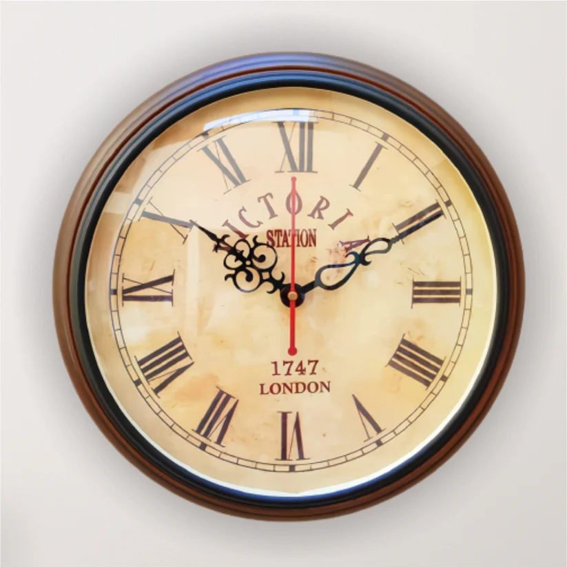 EcoNucleaX Victoria Wooden Wall Clock 12 Inch