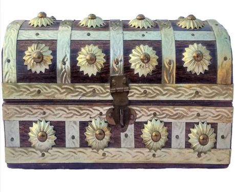 EcoNucleax Elegant Wooden Jewellery Storage Box – Treasure Chest - Bridal Jewellery Box – for Any Occasion
