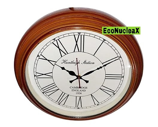 EcoNucleaX Wooden Wall Clock 16"