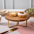 EcoNucleaX Wooden Dessert & Cake Stool (12 inch Dia & 4.5 inch height)