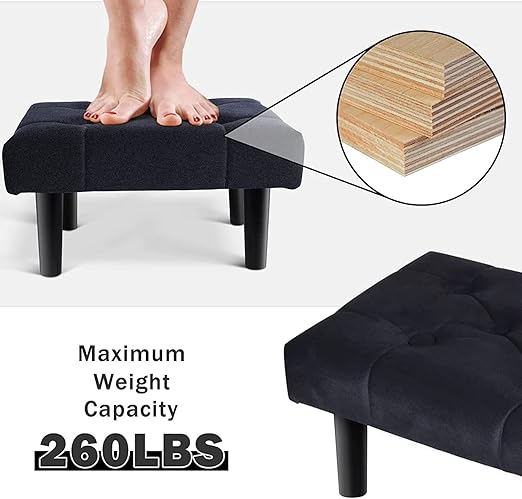 EcoNucleaX Upholstered Wooden Footstool