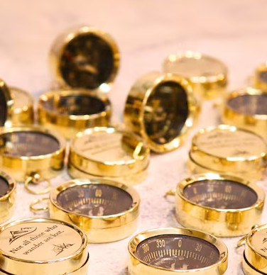Personalized Brass Compass Wedding Favors  Christian Gifts with Proverbs 36 Card