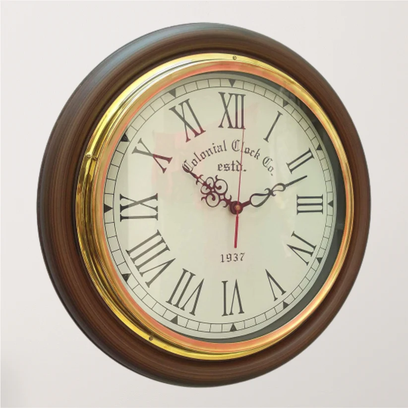 EcoNucleaX Colonial Wooden Wall Clock 12 Inch