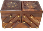EcoNucleax Elegant Wooden Jewelry Box (5 compartments) – Handcrafted Design for Jewelry, Keepsakes - Versatile and Stylish Organizer for Home or Office – for Any Occasion, Durable and Timeless Dkz999.