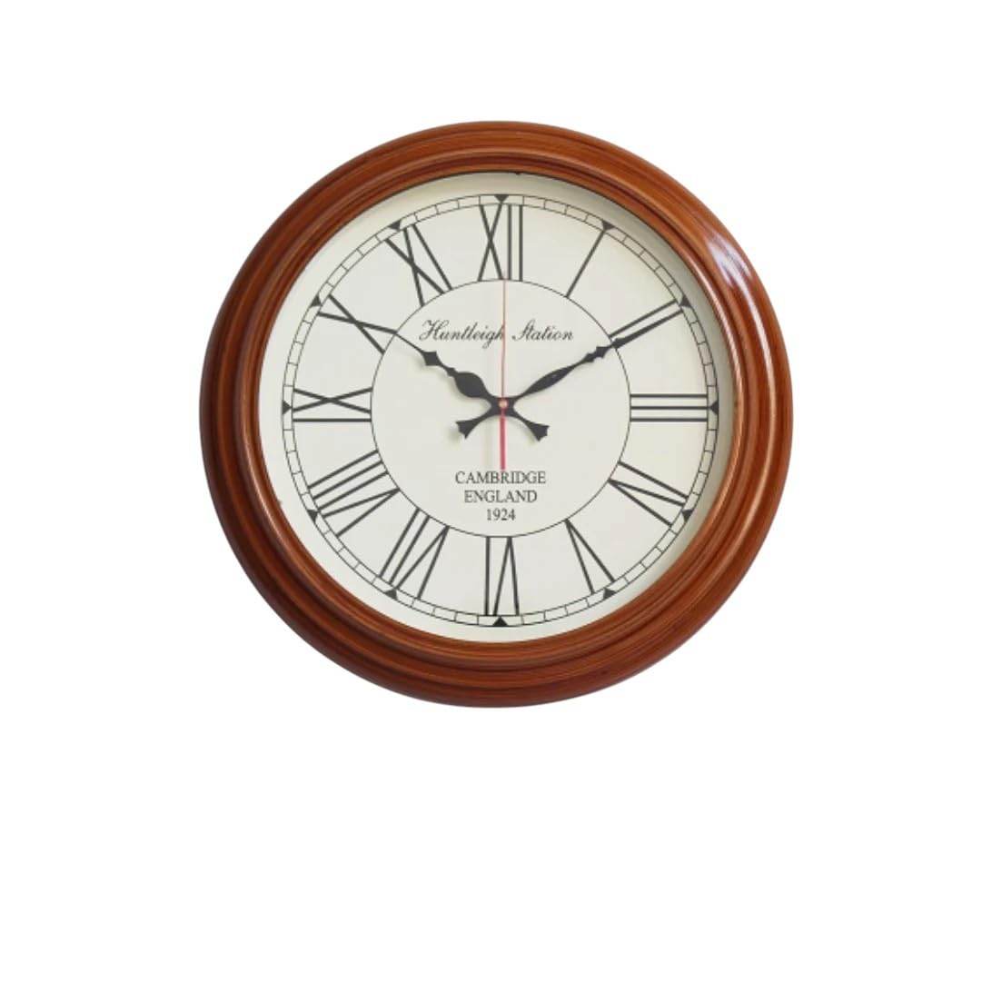 EcoNucleaX Cambridge Wooden Wall Clock 16" | Timeless Elegance for Your Home | Classic Design with Natural Wood Finish | Perfect for Living Rooms, Offices, or Dining Areas | Quality Craftsmanship |