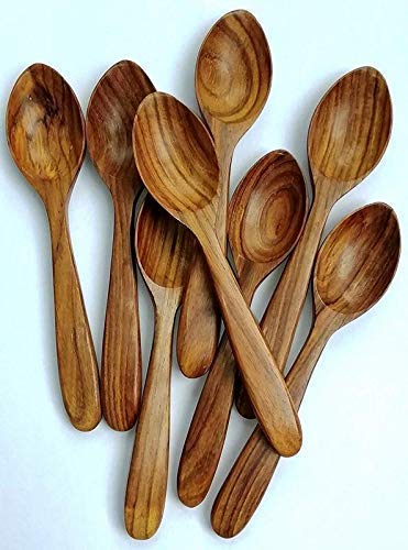 EcoNucleax Handcrafted Wooden Spoons (Set of 8) for Kitchen and Cooking – Durable, Eco-Friendly Utensils for Stirring, Serving, and Mixing – Perfect Addition to Your Culinary Tools, Ideal for Home