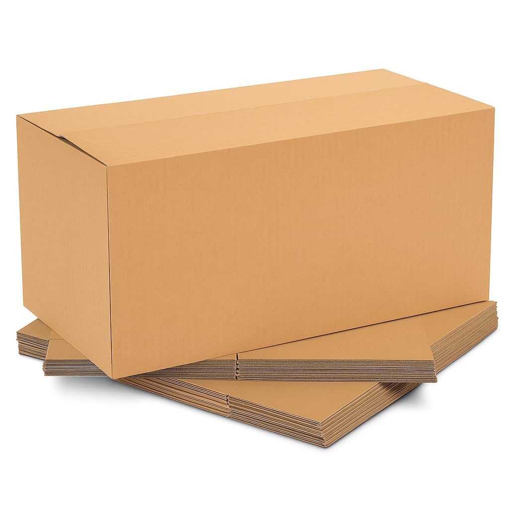 EcoNucleaX 5-Ply Corrugated Cardboard Shipping Boxes, Brown, 27x13x14 Inches, Pack of 10, Recyclable.