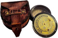 Vintage Boy Scouts Compass and Oath Set with Synthetic Leather Cover, 5.08 cm, Brass and Glass, Antique Navigation Tool.