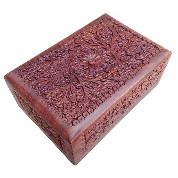 EcoNucleax Elegant Wooden Storage Box – Handcrafted Design for Jewelry, Keepsakes - Versatile and Stylish Organizer for Home or Office – for Any Occasion, Durable and Timeless Dkz6296.