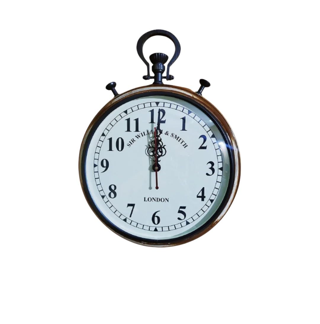 EcoNucleaX Sir William Wooden Wall Clock 15" |Vintage-Inspired Round Wall Clock|Elegant Home Decor Accent | Natural Wood Wall Clock for Living Room, Bedroom & Office | Silent, Non-Ticking Mechanism