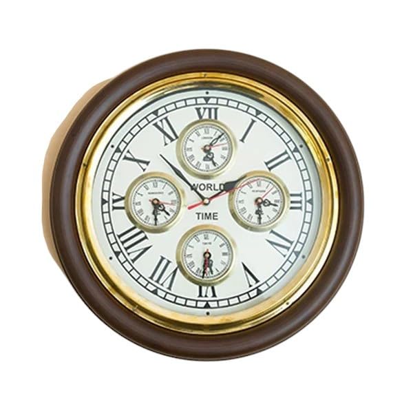EcoNucleaX World Time Wooden Wall Clock 16"