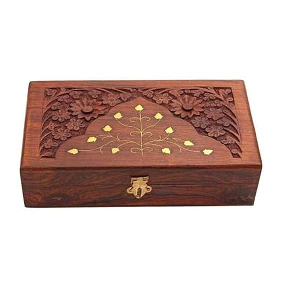 EcoNucleax Elegant Wooden Storage Box – Handcrafted Design for Jewelry, Keepsakes - Versatile and Stylish Organizer for Home or Office – for Any Occasion, Durable and Timeless Dkz701