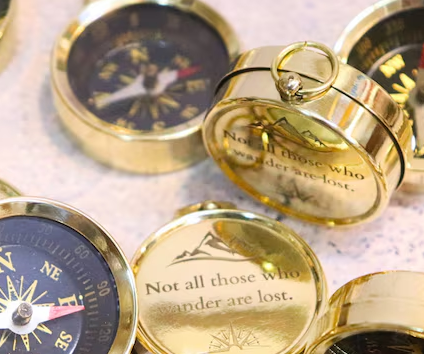 Personalized Brass Compass Wedding Favors  Christian Gifts with Proverbs 36 Card