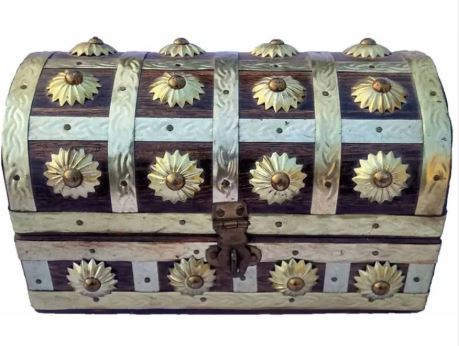 EcoNucleax Elegant Wooden Jewellery Storage Box – Treasure Chest - Bridal Jewellery Box – for Any Occasion