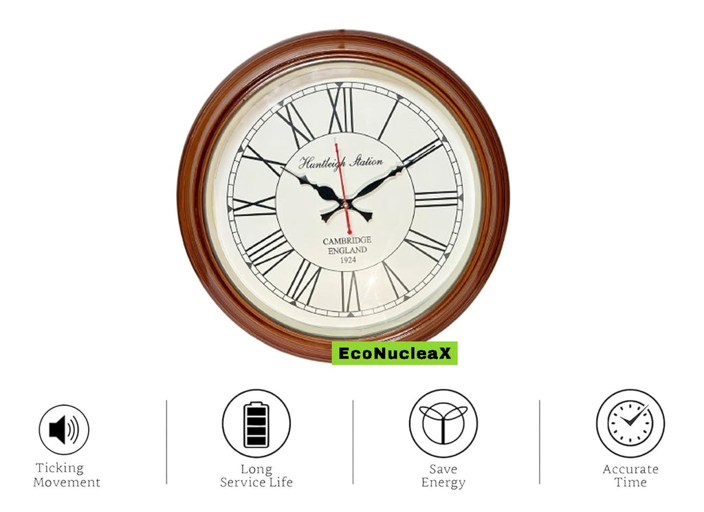 EcoNucleaX Cambridge Wooden Wall Clock 16"