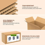 (Pack of 10) 5-Ply Corrugated Cardboard Shipping Boxes, Brown, 27x13x14 Inches