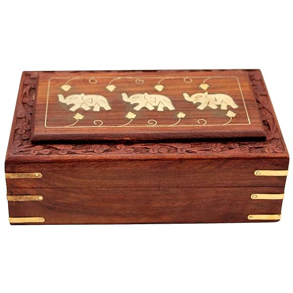 EcoNucleax Elegant Wooden Storage Box – Handcrafted Design for Jewelry, Keepsakes - Versatile and Stylish Organizer for Home or Office – for Any Occasion, Durable and Timeless Dkz762