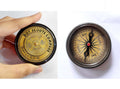 Vintage Boy Scouts Compass and Oath Set, 5.08 cm, Brass and Glass, Antique Navigation Tool