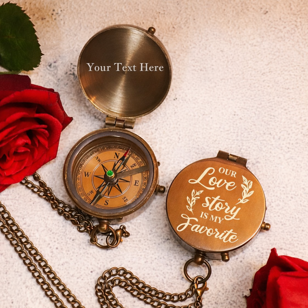 Personalized Brass Compass Vintage Look - Functional and Collectible